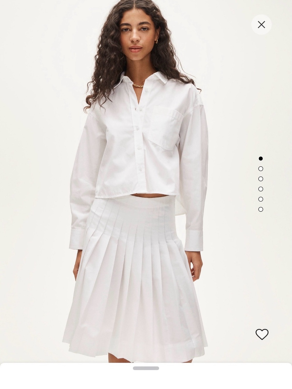 J. Crew White Cotton Button-Front Cropped Shirt